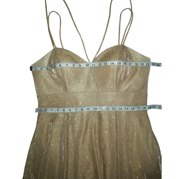 Fiesta Fashion Floor Length Shimmery Gold Gown Size XXL - Picture 3 of 4